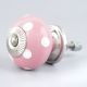 Pink Polka Dotted Small Ceramic Cabinet Knobs