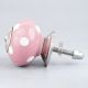 Pink Polka Dotted Small Ceramic Cabinet Knobs