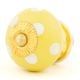 Yellow Dotted Small Ceramic Cabinet Knobs