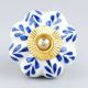 Blue Leaf Ceramic Melon Cabinet Knob Online