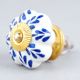 Blue Leaf Ceramic Melon Cabinet Knob Online