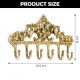 Brass Victorian Small Floral Arrrangement Six Wall Hook