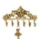 Brass Victorian Small Floral Arrrangement Six Wall Hook