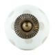 White Polka Dot Ceramic Knob 45