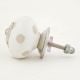 White Polka Dot Ceramic Knob 45