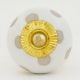 White Polka Dot Ceramic Knob 45