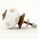 White Polka Dot Ceramic Knob 45