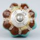 Sea Green And Brown Ceramic Cabinet Knobs