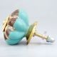 Sea Green And Brown Ceramic Cabinet Knobs