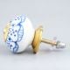 Blue Aster Flower Dresser Knob