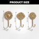 Golden Wall Brass Decorative Hook - Pack of 3