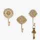 Golden Wall Brass Decorative Hook - Pack of 3