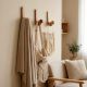 Natural Bird Shape Wooden Adheshive Wall Hook-Pack of 3