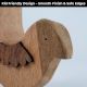 Natural Bird Shape Wooden Adheshive Wall Hook-Pack of 1