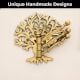 Brass Golden Decorative Tree Swivel Tri Arm Hook