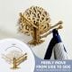 Brass Golden Decorative Tree Swivel Tri Arm Hook