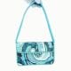 Luxury Handmade Beaded Shoulder Bag Blue Abstract Pattern