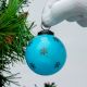 Vintage Turquoise Glass Hanging Ornament