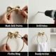 Premium Brass Bow Design Ring Hanger for Bathroom