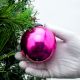 Pink Round Glass Christmas Ornament