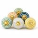 6 Pieces Multicolor Handmade Ceramic Striped Living Room Drawer Knobs