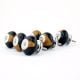 6 Pieces Handmade Brown and Black Ceramic Kitchen Cabinet Knobs