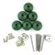 6 Pieces Green Handmade Ceramic Round Living Room Drawer Knobs