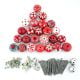 25 Pieces Red Ceramic Round Living Room Cupboard Knobs