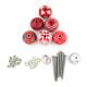 6 Pieces Red Ceramic Round Living Room Cupboard Knobs