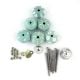 6 Pieces Sea Green Ceramic Round Living Room Cupboard Knobs