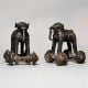 Pair of Brass Elephant Rolling Toy Figurines