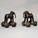 Pair of Brass Elephant Rolling Toy Figurines