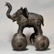 Vintage Brass Elephant Rolling Toy Decorative Figurine