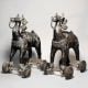 Antique Brass Camel Rider Rolling Toy Figurine Pair