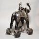 Handcrafted Brass Elephant Rider Rolling Toy Figurine