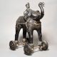 Handcrafted Brass Elephant Rider Rolling Toy Figurine