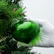 Green Vintage Glass Turnip Style Hanging Ornament
