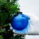 Blue Vintage Round Ball Glass Hanging Ornament