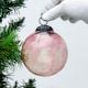 Pink Decorative Round Star Glass Hanging Ornament