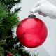 Red Decorative Round Big Glass Hanging Ornament