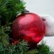 Red Decorative Round Big Glass Hanging Ornament