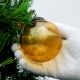 Amber Decorative Round Leaf Glass Hanging Ornament