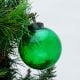 Green Vintage Style Round Glass Christmas Ornament