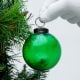 Green Vintage Style Round Glass Christmas Ornament