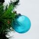 Turquoise Vintage Round Glass Christmas Ornament