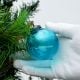Turquoise Vintage Round Glass Christmas Ornament