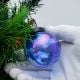 Royal Blue Round Glass Christmas Ornament