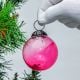 Pink Round Glass Christmas Ornament