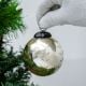 Silver Leaf Round Mercury Glass Christmas Ornament