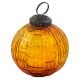 Amber Vintage Kugel Round Glass Christmas Ornament